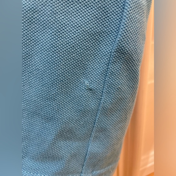 Moncler 3-button polo with striped sky blue trim - Picture 6 of 12